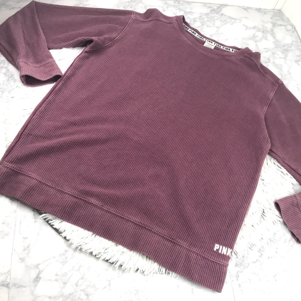 PINK Victoria’s Secret Campus Ribbed Crew Sweater